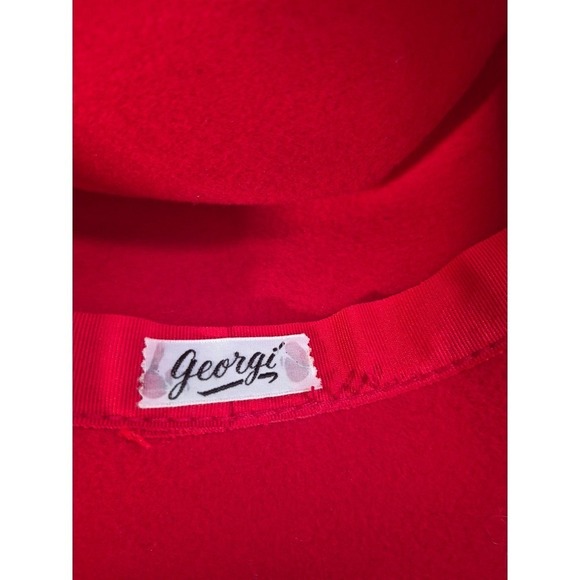 VINTAGE Wool Felt wide rim hat granny Red Hat Society Church Fancy Hat - Picture 9 of 9